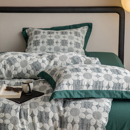 Set di biancheria da letto in garza di cotone Refresh Flower (4 pezzi)