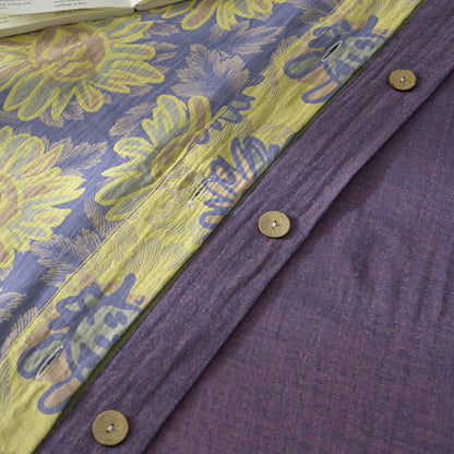 Set di biancheria da letto in garza di cotone jacquard girasole (4 pezzi)