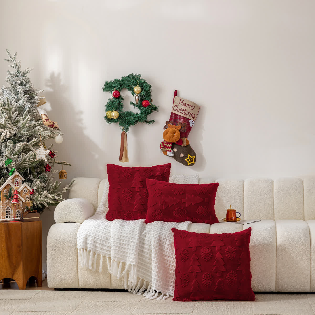 Federa decorativa per albero di Natale jacquard