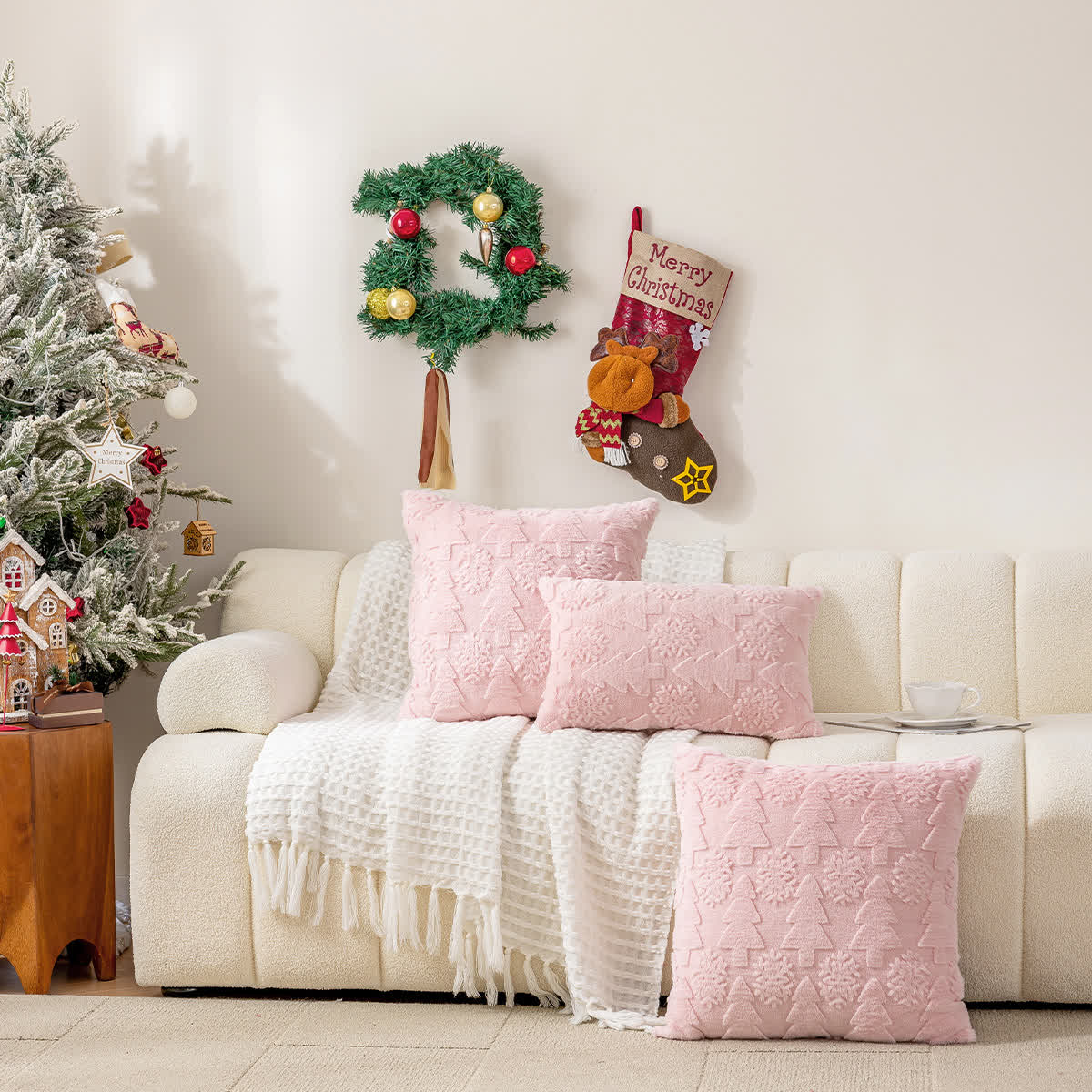 Federa decorativa per albero di Natale jacquard