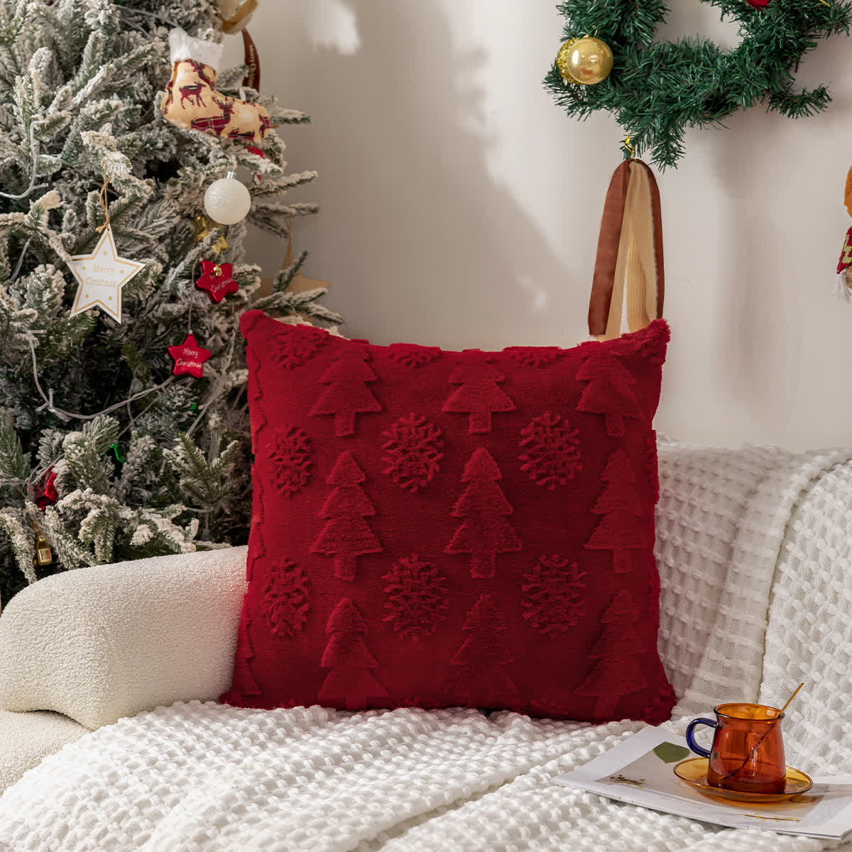 Federa decorativa per albero di Natale jacquard