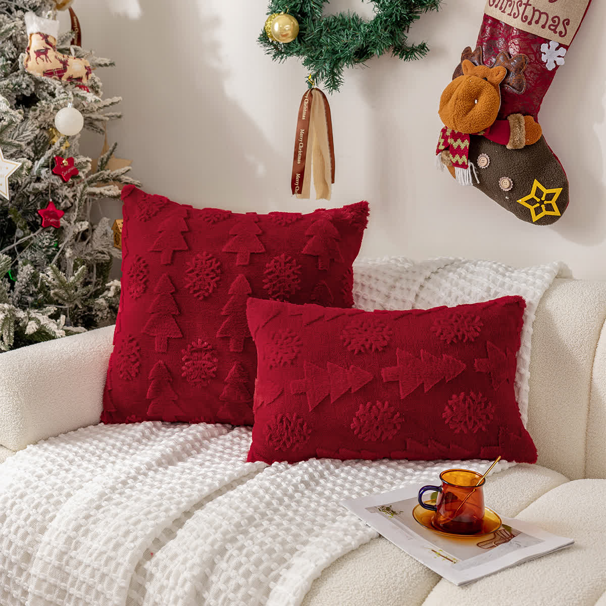 Federa decorativa per albero di Natale jacquard
