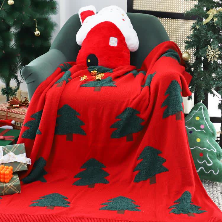 Coperta decorativa per divano a forma di albero di Natale festivo