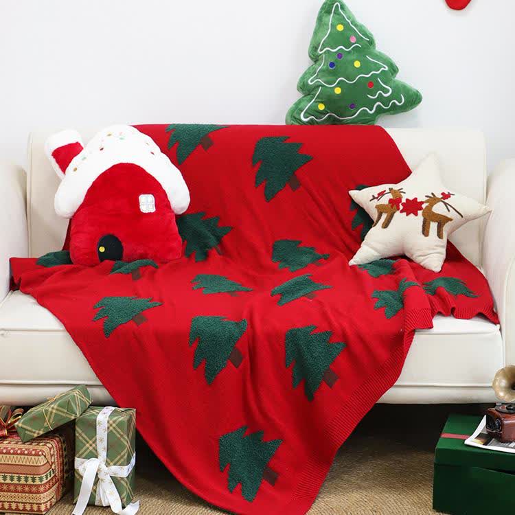 Coperta decorativa per divano a forma di albero di Natale festivo