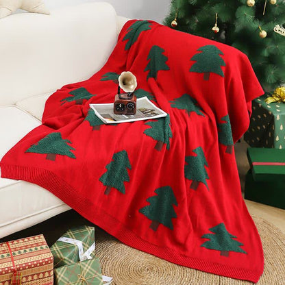 Coperta decorativa per divano a forma di albero di Natale festivo