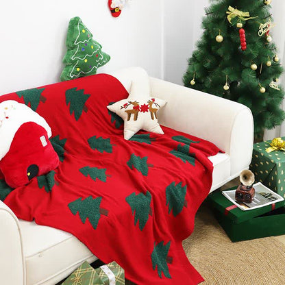 Coperta decorativa per divano a forma di albero di Natale festivo