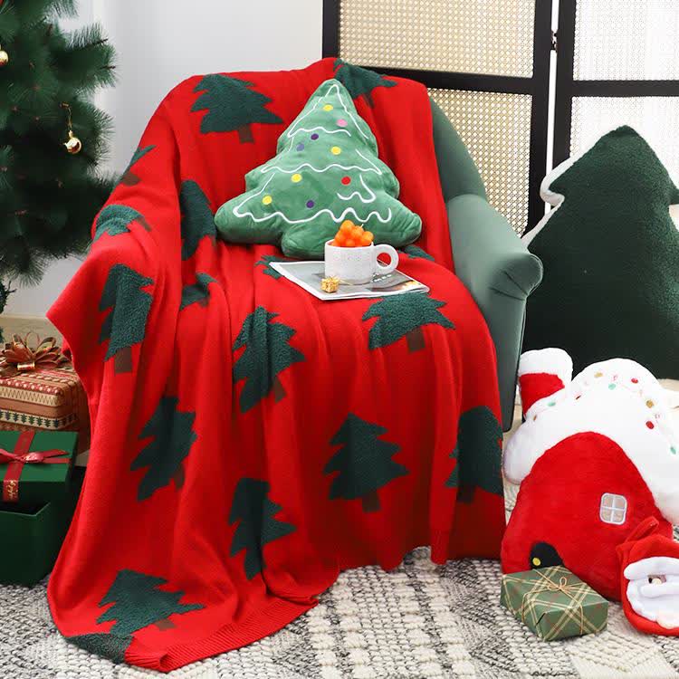 Coperta decorativa per divano a forma di albero di Natale festivo