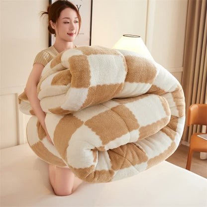 Coperta invernale in pile a scacchiera
