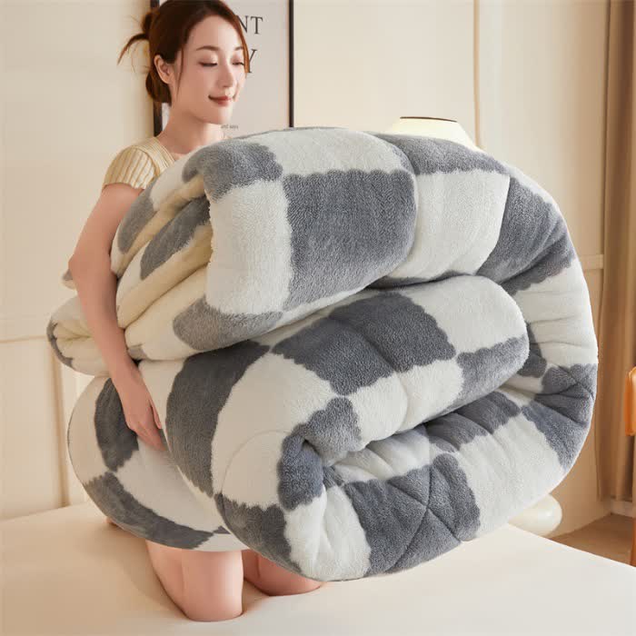 Coperta invernale in pile a scacchiera