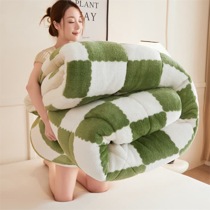 Coperta invernale in pile a scacchiera