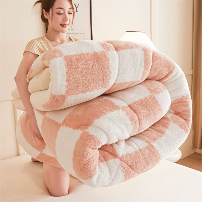 Coperta invernale in pile a scacchiera