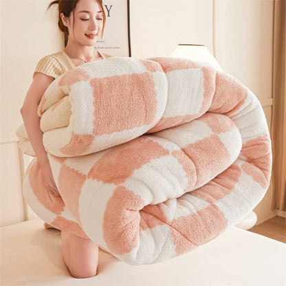 Coperta invernale in pile a scacchiera