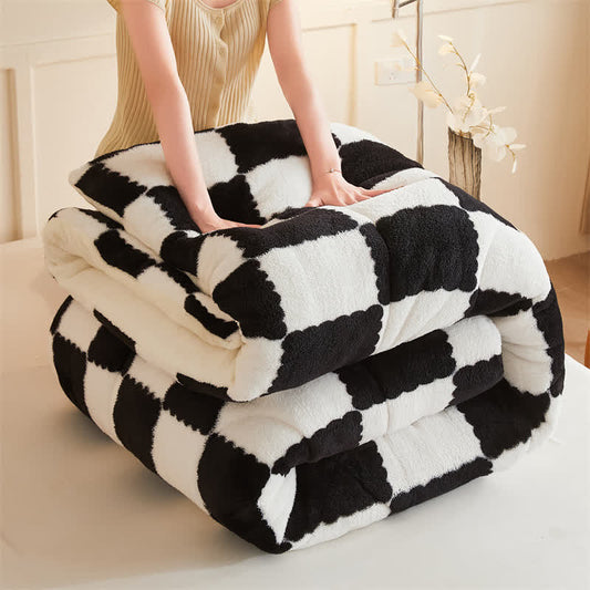 Coperta invernale in pile a scacchiera
