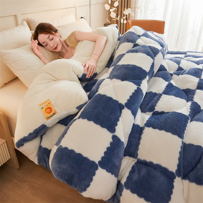 Coperta invernale in pile a scacchiera