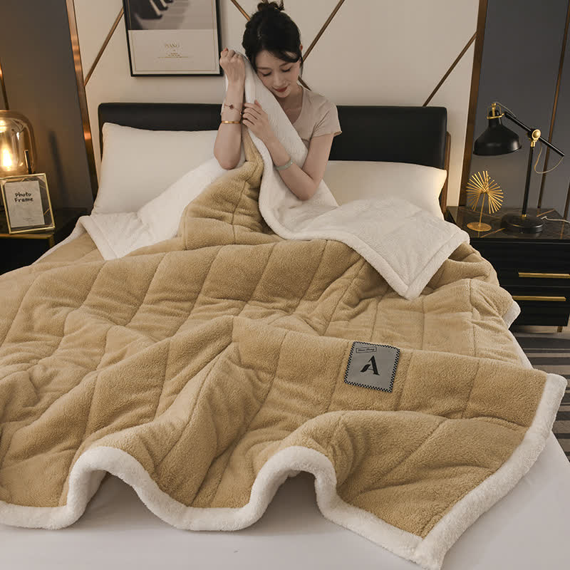 Coperta semplice in pile bifacciale - Giallo zenzero - 200cm x 230cm - image 13