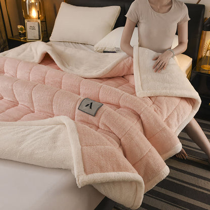 Coperta semplice in pile bifacciale - Rosa chiaro - 200cm x 230cm - image 7
