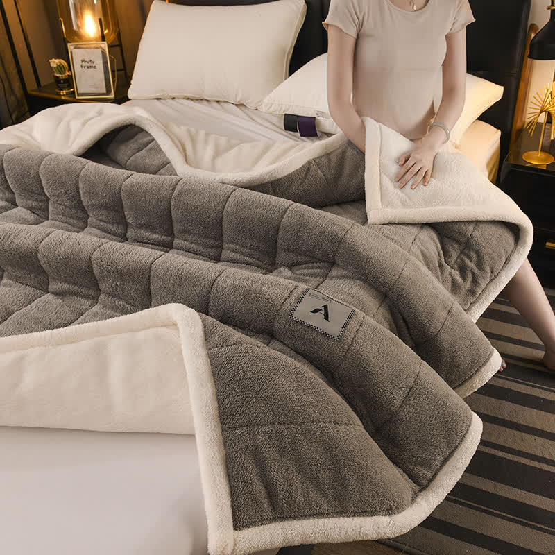Coperta semplice in pile bifacciale - Grigio - 200cm x 230cm - image 17