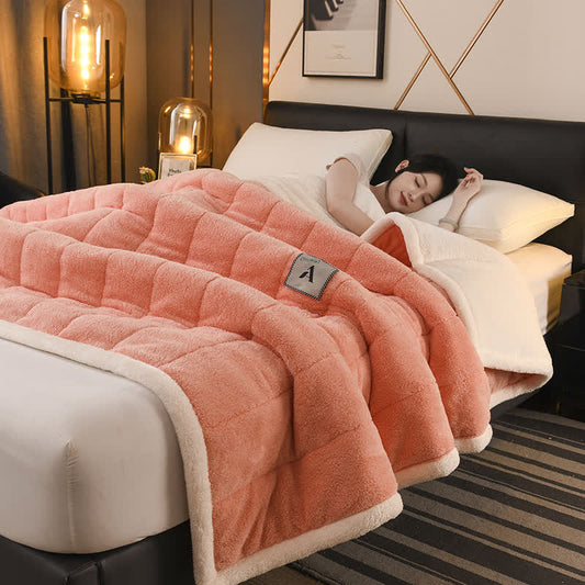 Coperta semplice in pile bifacciale - Corallo Arancione - 200cm x 230cm - image 1