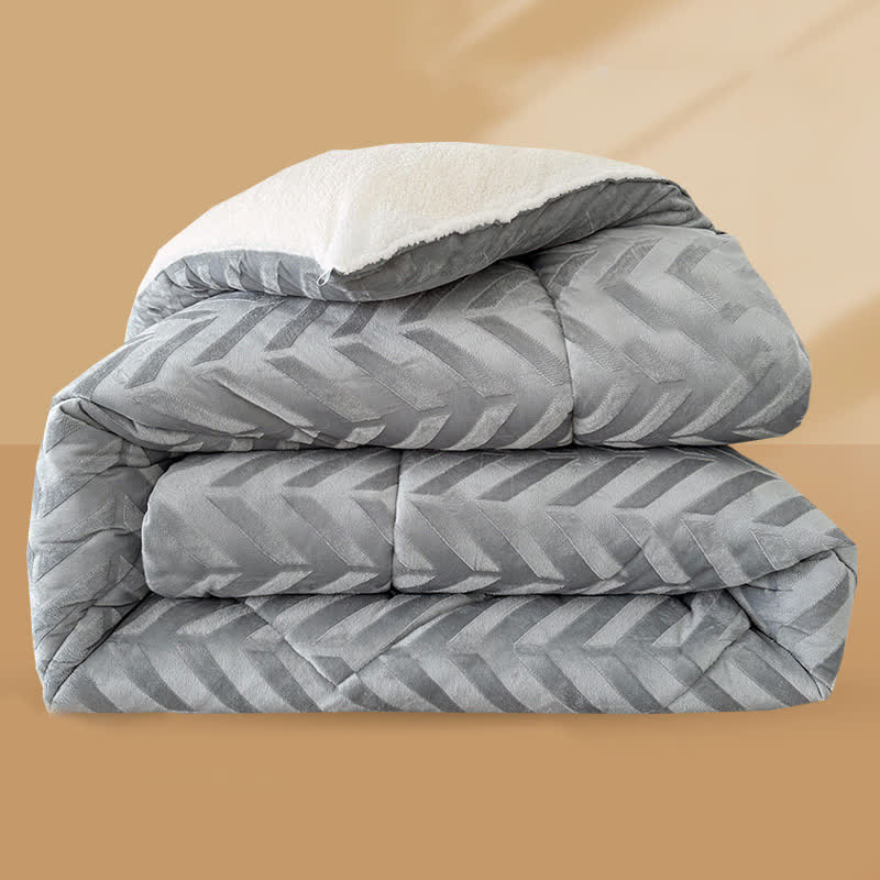 Coperta calda in sherpa con anima trapuntata