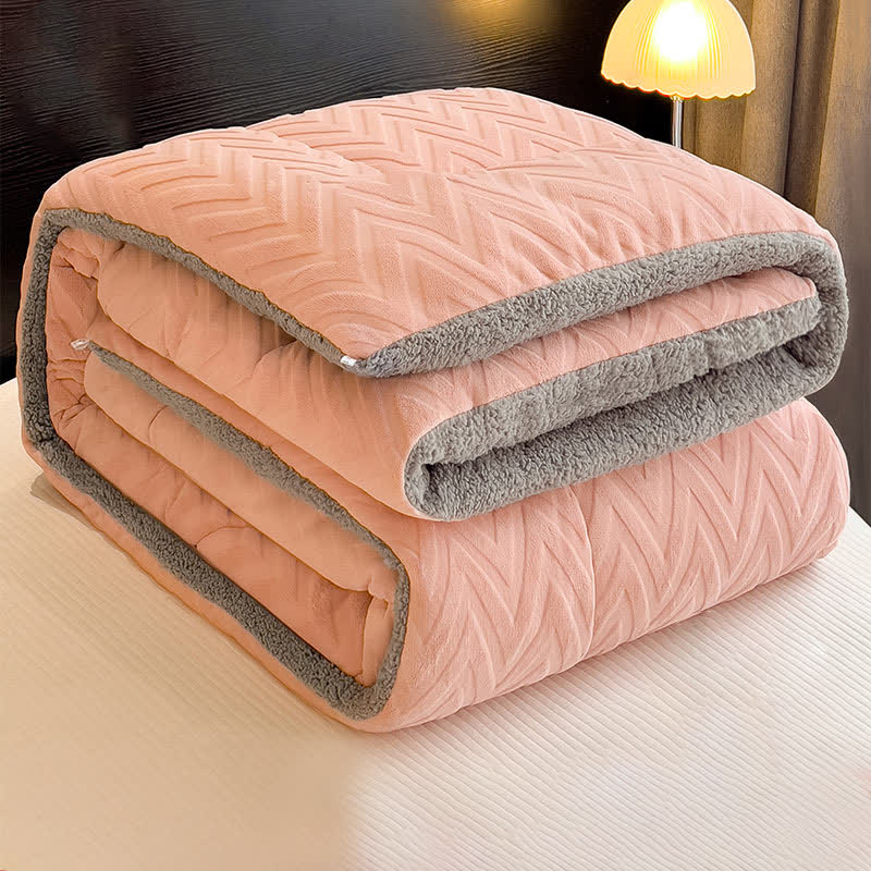 Coperta calda in sherpa con anima trapuntata