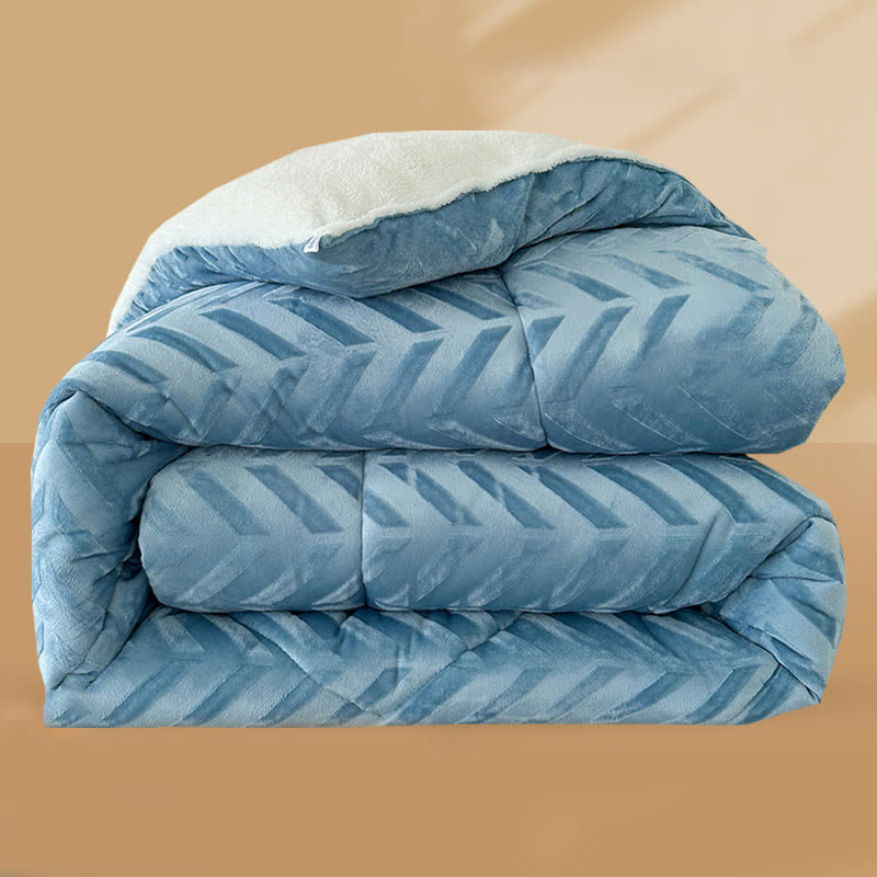 Coperta calda in sherpa con anima trapuntata