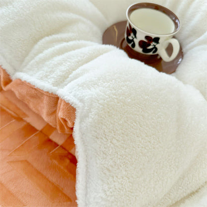 Coperta calda in sherpa con anima trapuntata