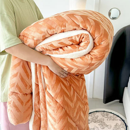 Coperta calda in sherpa con anima trapuntata
