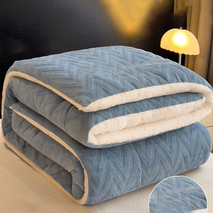 Coperta calda in sherpa con anima trapuntata