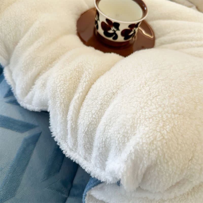 Coperta calda in sherpa con anima trapuntata