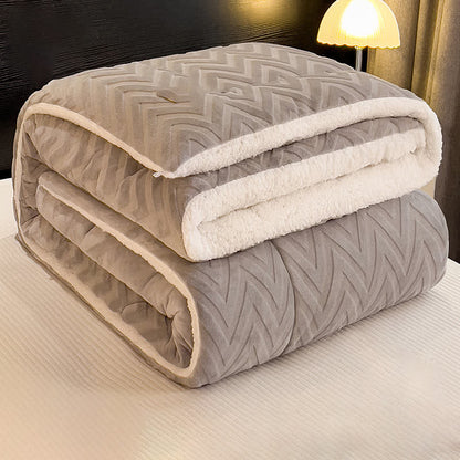 Coperta calda in sherpa con anima trapuntata