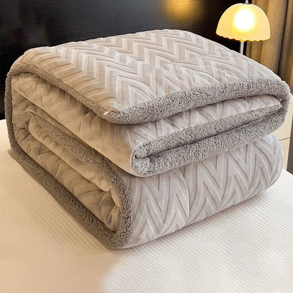 Coperta calda in sherpa con anima trapuntata