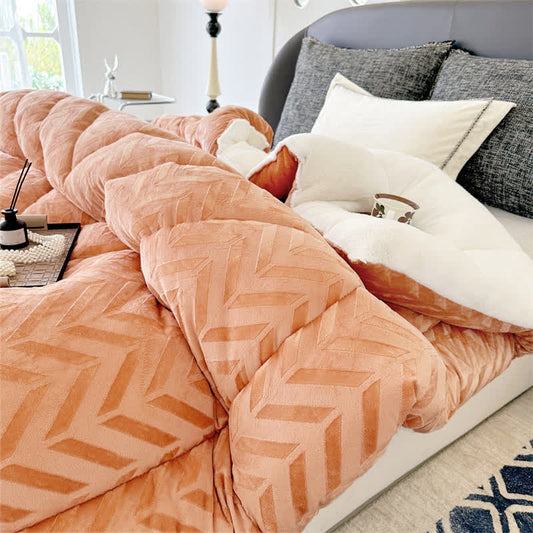 Coperta calda in sherpa con anima trapuntata