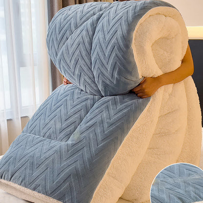 Coperta calda in sherpa con anima trapuntata
