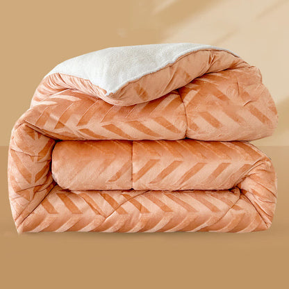 Coperta calda in sherpa con anima trapuntata