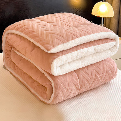 Coperta calda in sherpa con anima trapuntata