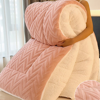 Coperta calda in sherpa con anima trapuntata