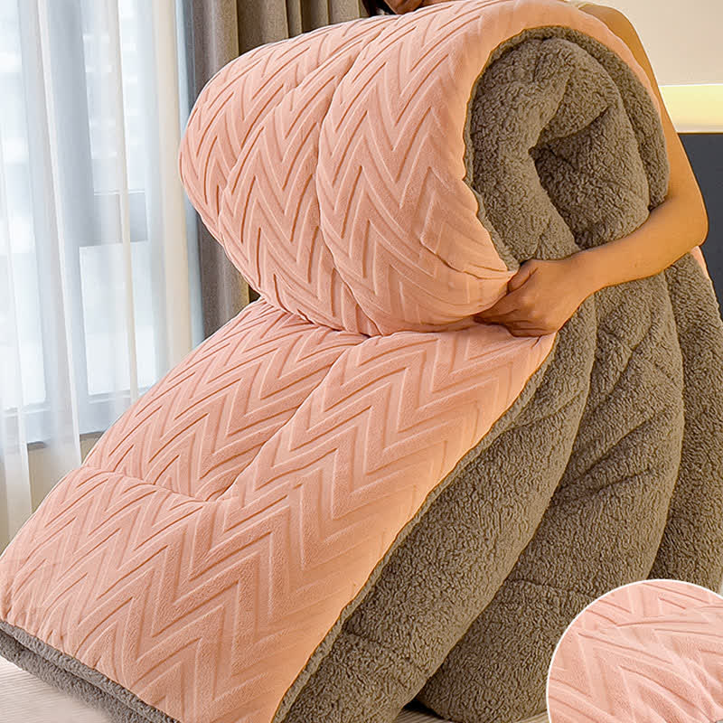 Coperta calda in sherpa con anima trapuntata