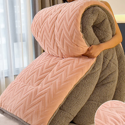 Coperta calda in sherpa con anima trapuntata