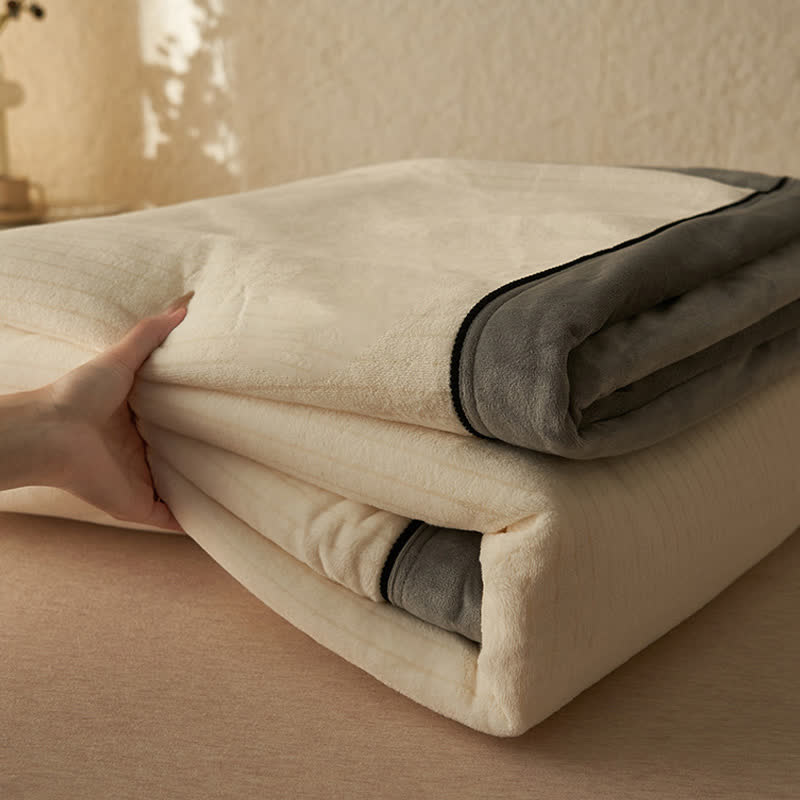 Coperta reversibile in velluto tinta unita