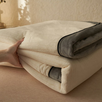 Coperta reversibile in velluto tinta unita