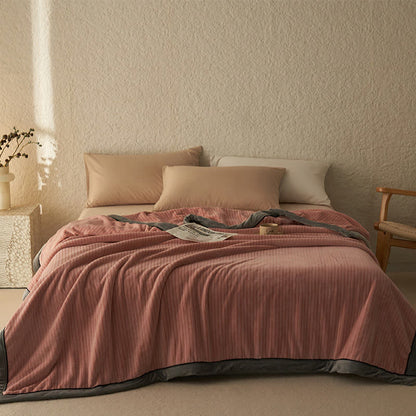 Coperta reversibile in velluto tinta unita