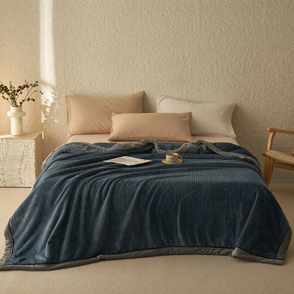 Coperta reversibile in velluto tinta unita