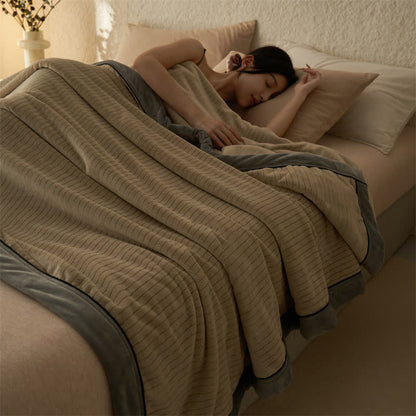 Coperta reversibile in velluto tinta unita