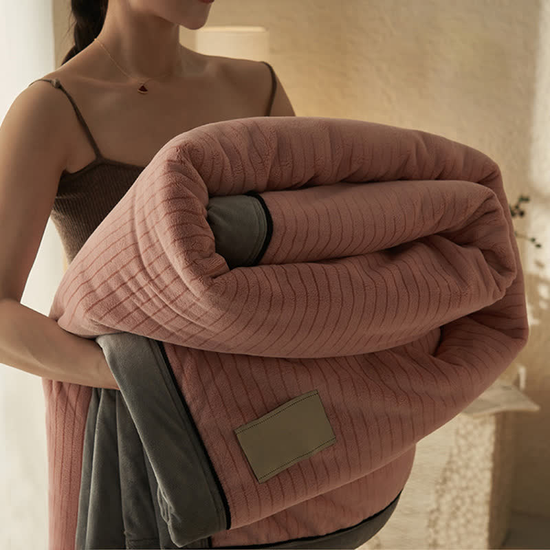 Coperta reversibile in velluto tinta unita