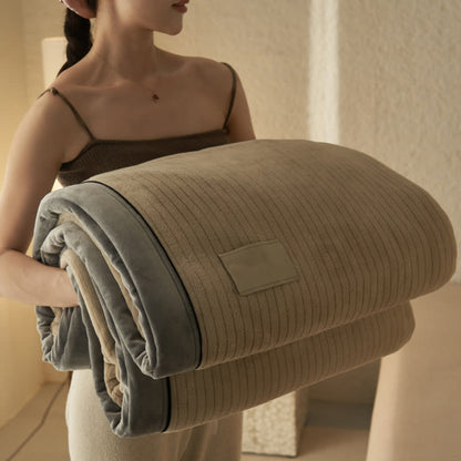 Coperta reversibile in velluto tinta unita