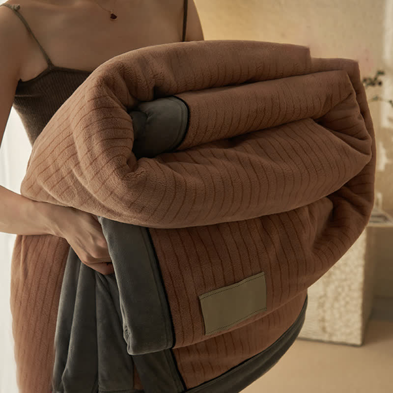 Coperta reversibile in velluto tinta unita