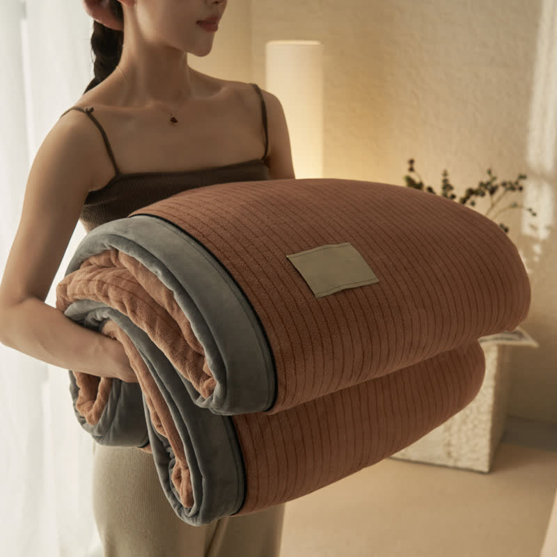 Coperta reversibile in velluto tinta unita
