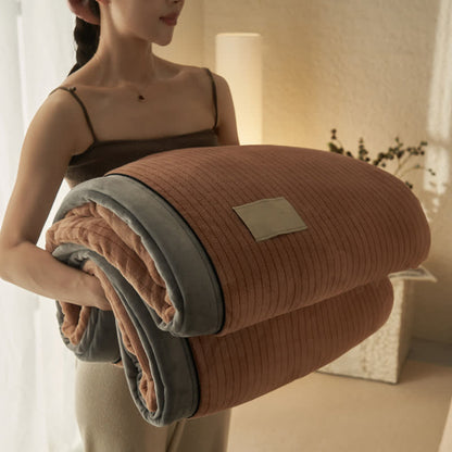 Coperta reversibile in velluto tinta unita