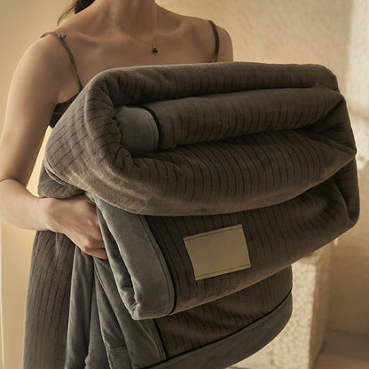 Coperta reversibile in velluto tinta unita
