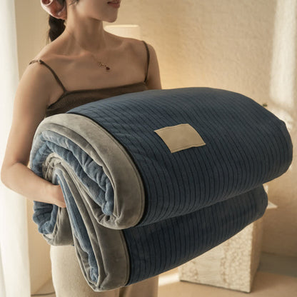 Coperta reversibile in velluto tinta unita